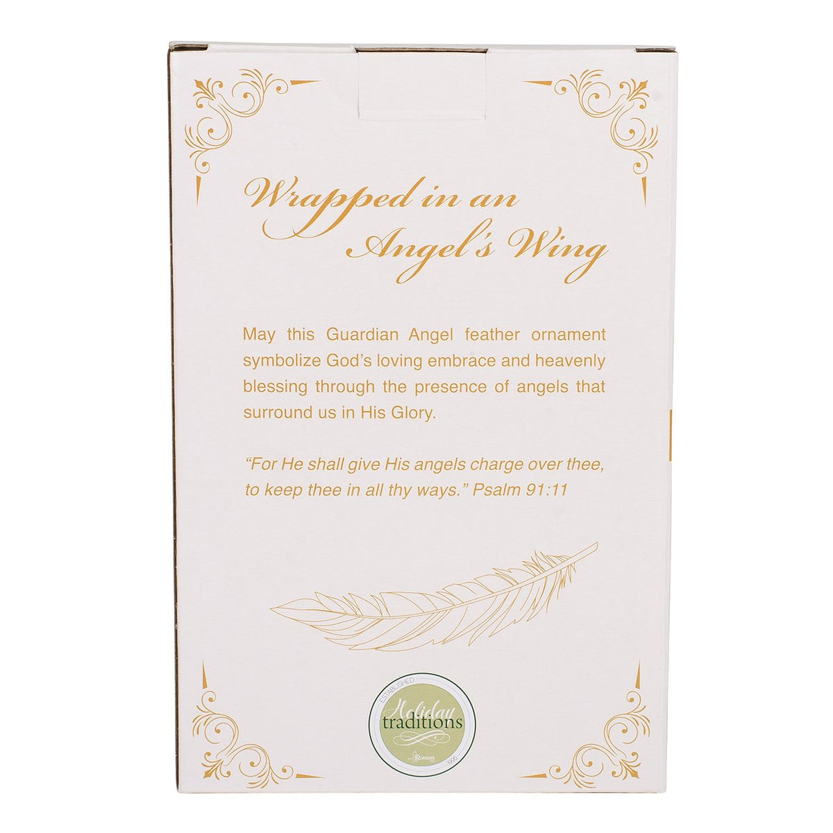 Wrapped In Angel's Wings Heart Gilded Porcelain Ornament