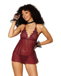 Dreamgirl Venise Embroidery Babydoll & G-string Set