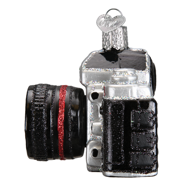 Camera  Glass Ornament