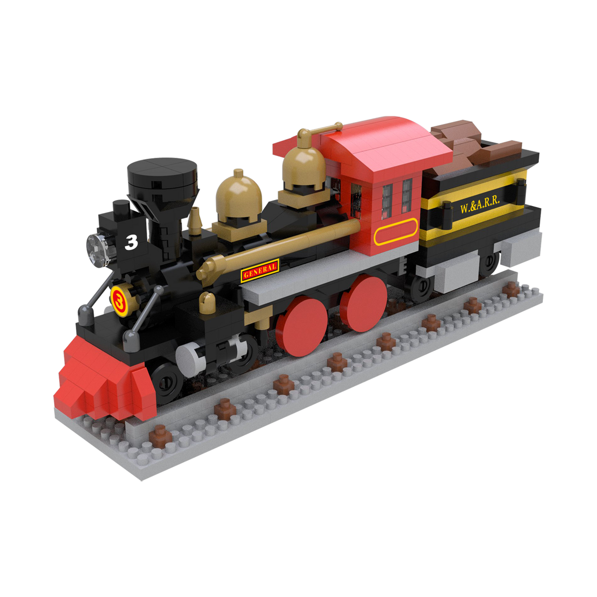 Mini Building Blocks - 4-4-0 Steam Locomotive