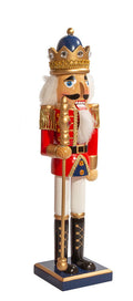 15 Inch Soldier Nutcracker - Blue Base - Staff