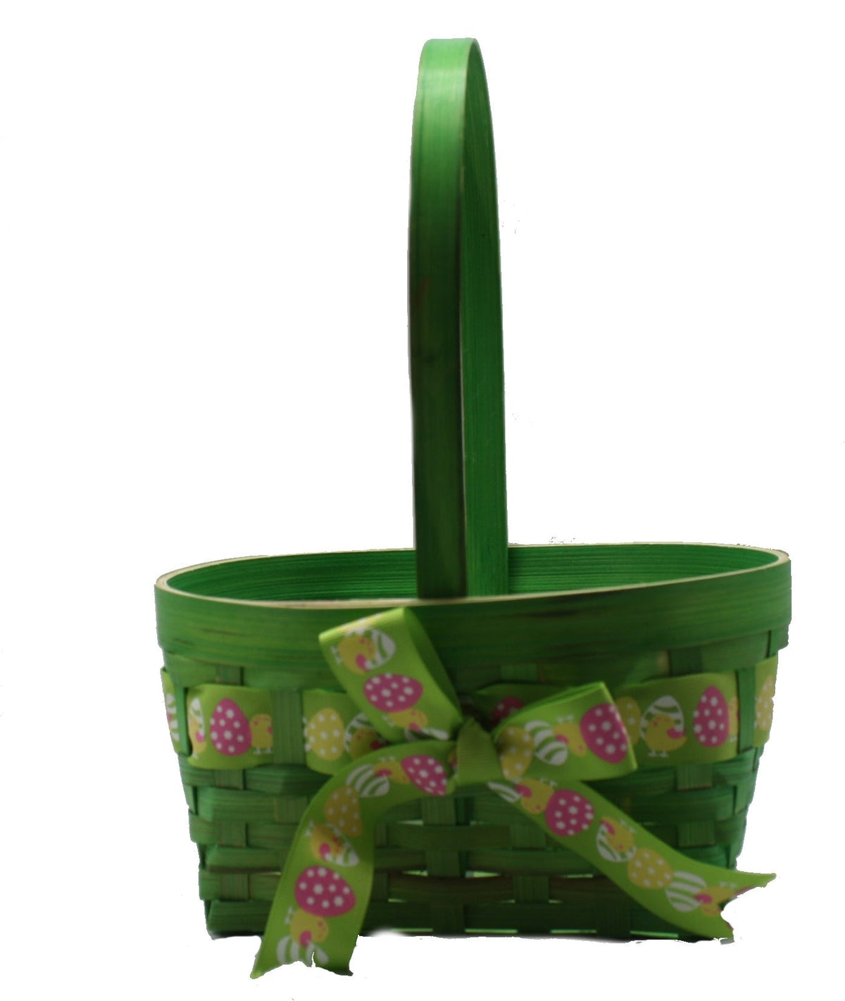 Easter Oval Bamboo Baskets - Small Green