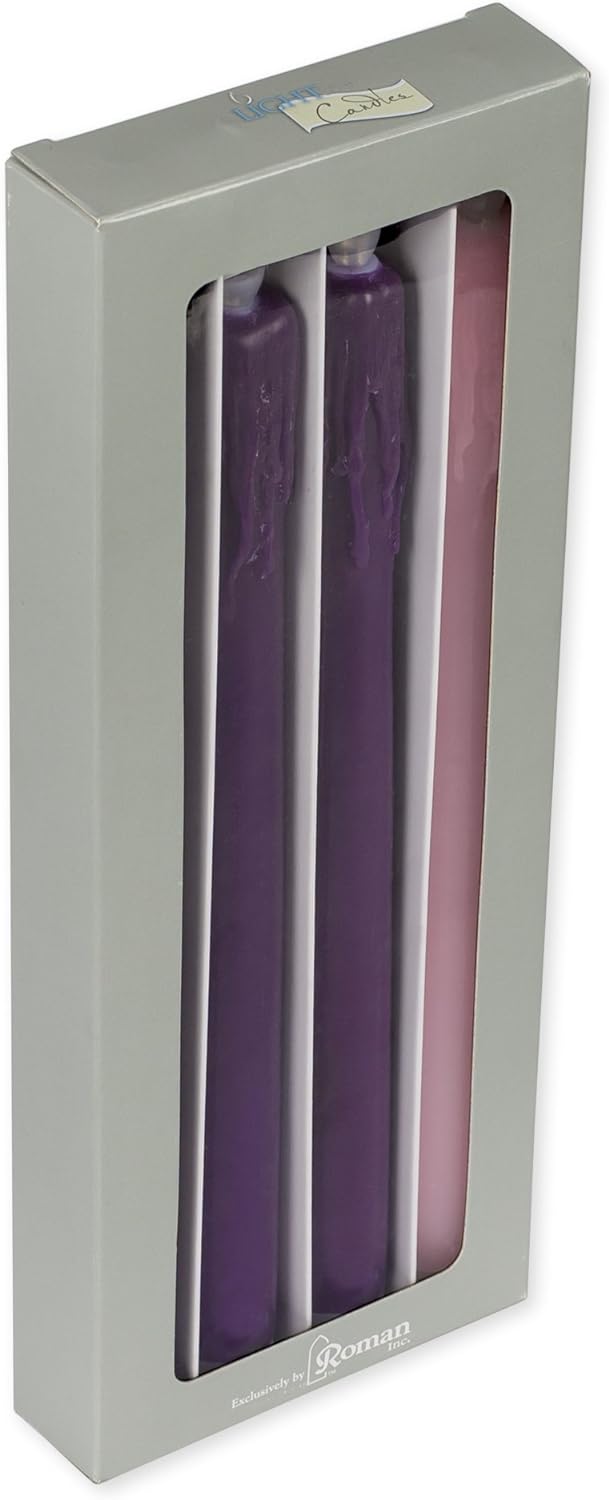 LED Advent Candle Set - 10 Inch  - 4-piece