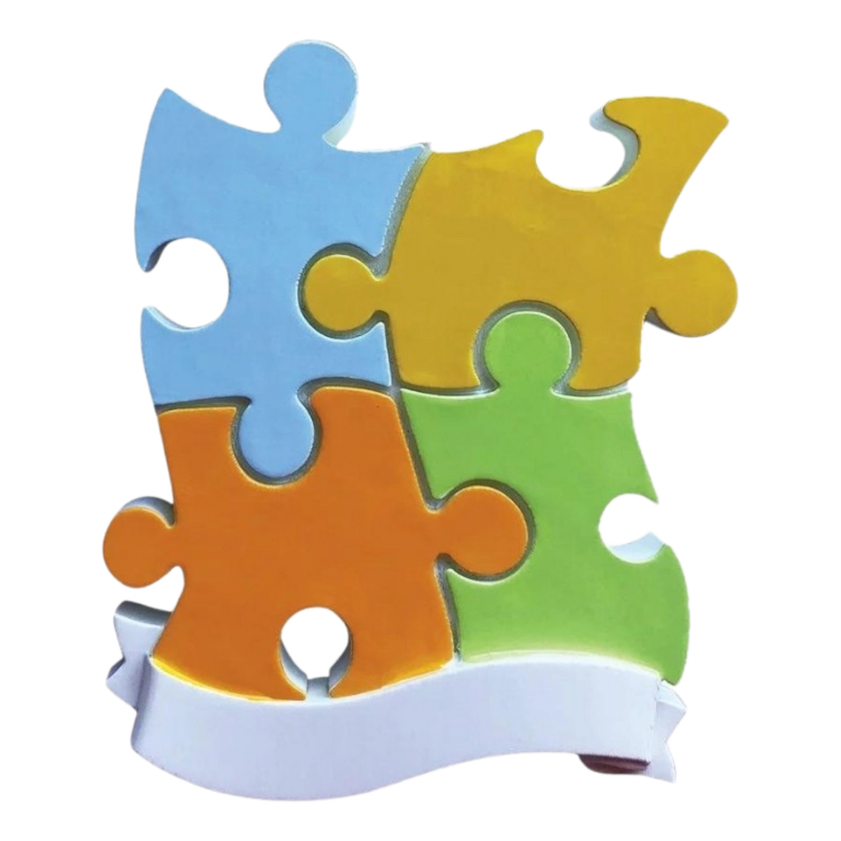 Puzzle Piece Ornament - Family of 4