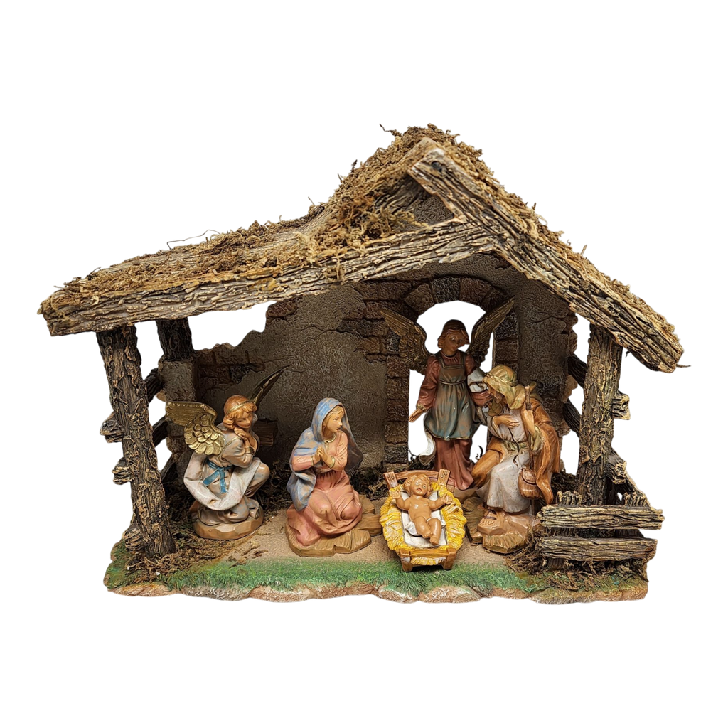 Figure Set With Stable - Fontanini - 5" Scale
