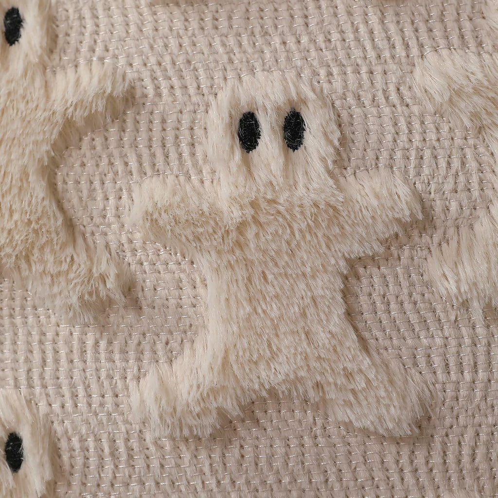 Allorry 2-Pack 18x18 Beige Gingerbread Christmas Pillow Covers Soft Plush Fur