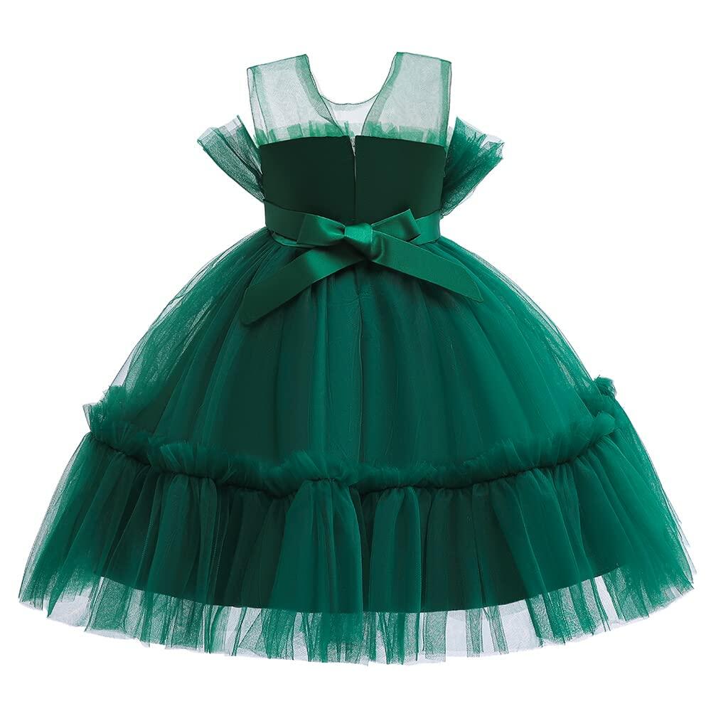 guchoo Girls Christmas Flower Ball Gown Dress Green, Size 12-18 months