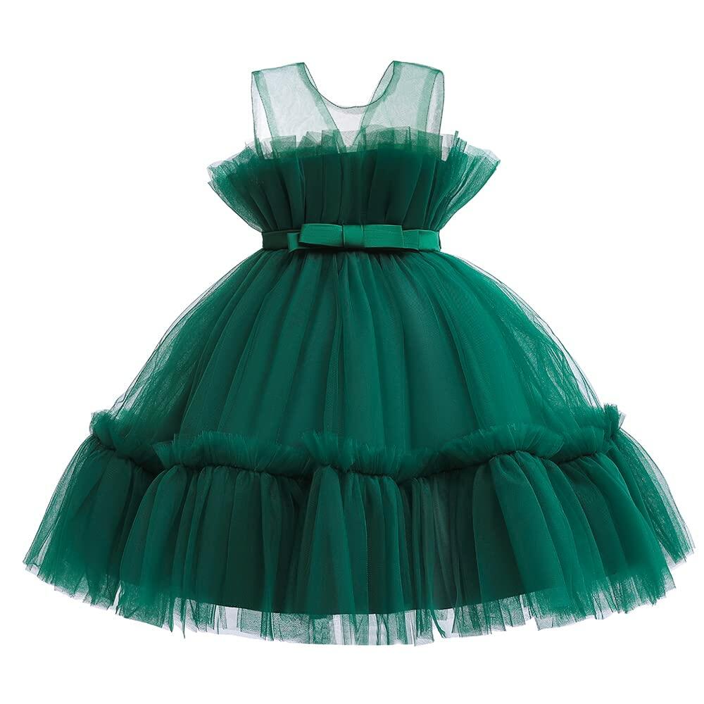 guchoo Girls Christmas Flower Ball Gown Dress Green, Size 12-18 months