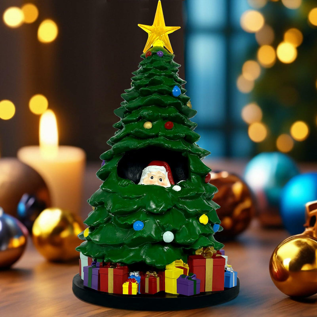 EVOLUX Mini Christmas Tree 2FT with Lights Ornaments Star Tabletop Decor