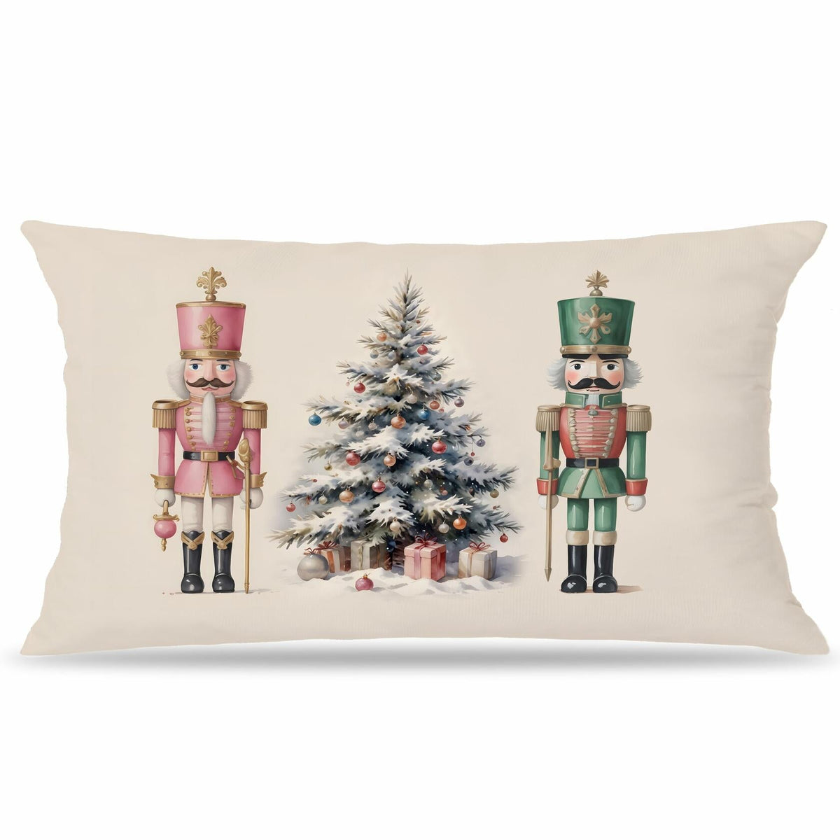 LUKIPOM Christmas Tree Lumbar Pillow Cover 20x12 Green 1 Count