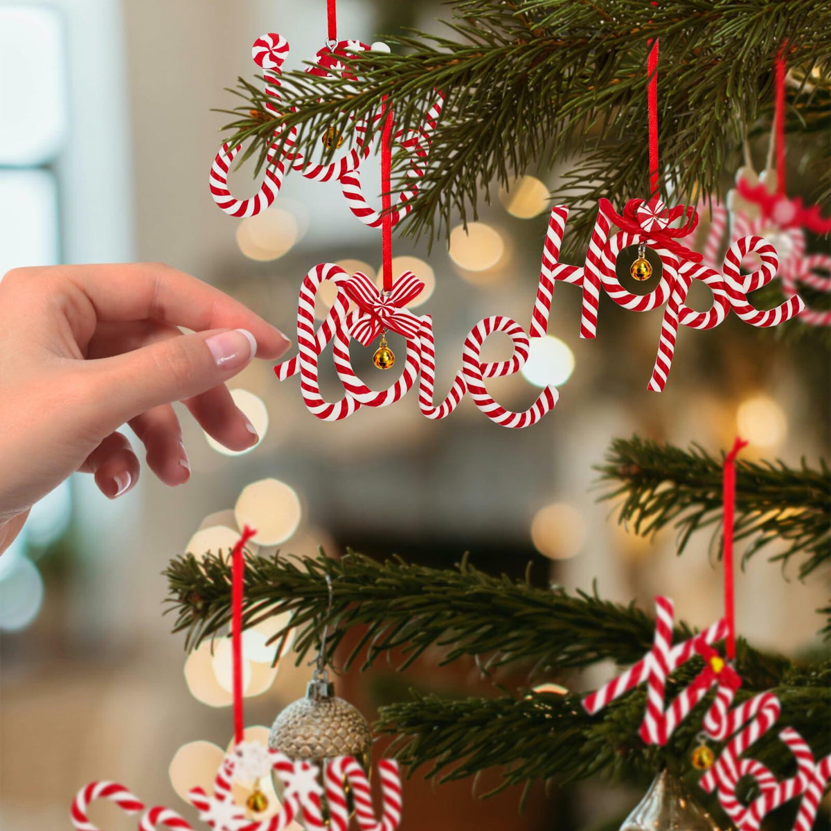 Langley 6 PCS 2024 Christmas Polymer Clay Hanging Ornaments Xmas Tree