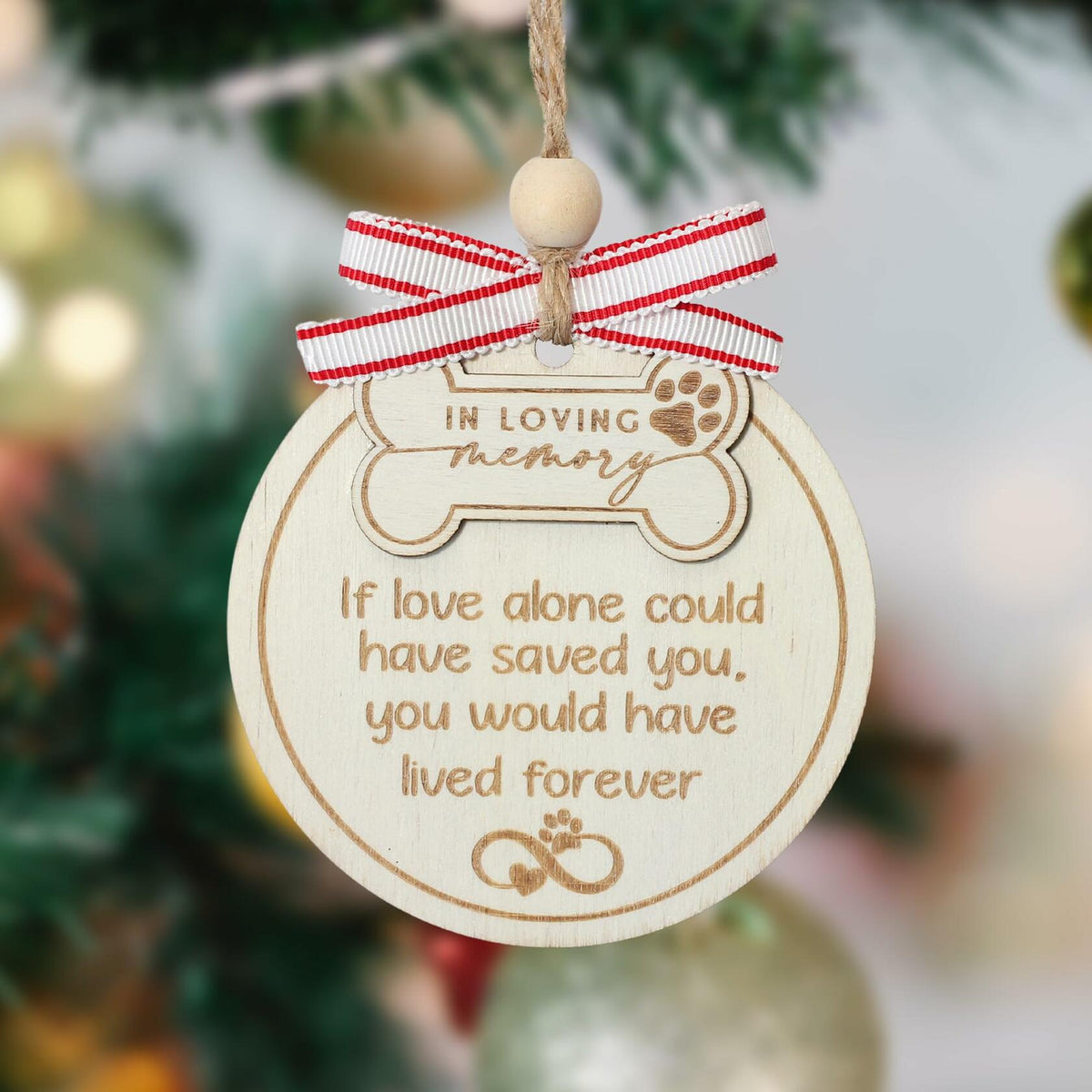 HONOCOOLS Dog Memorial Ornaments Pet Sympathy Christmas Tree OCP-001