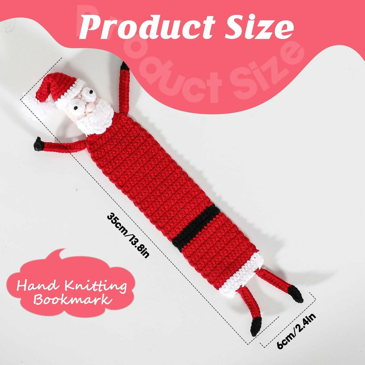 Crochet Santa Bookmark Kawaii 3D Christmas Gift for Kids Women