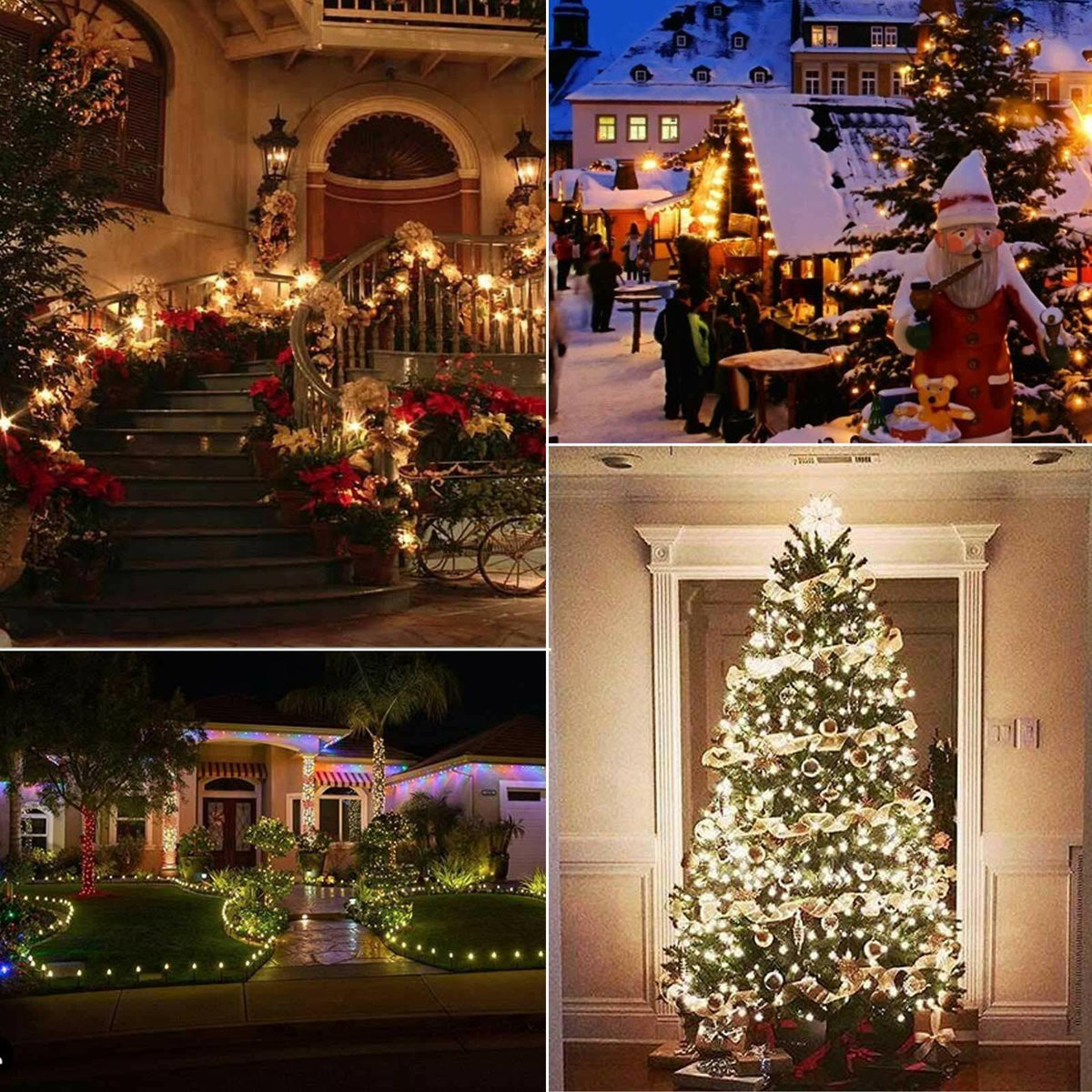 Brightown C9 LED Christmas String Lights 33ft 50 LED Warm White 2 Pack