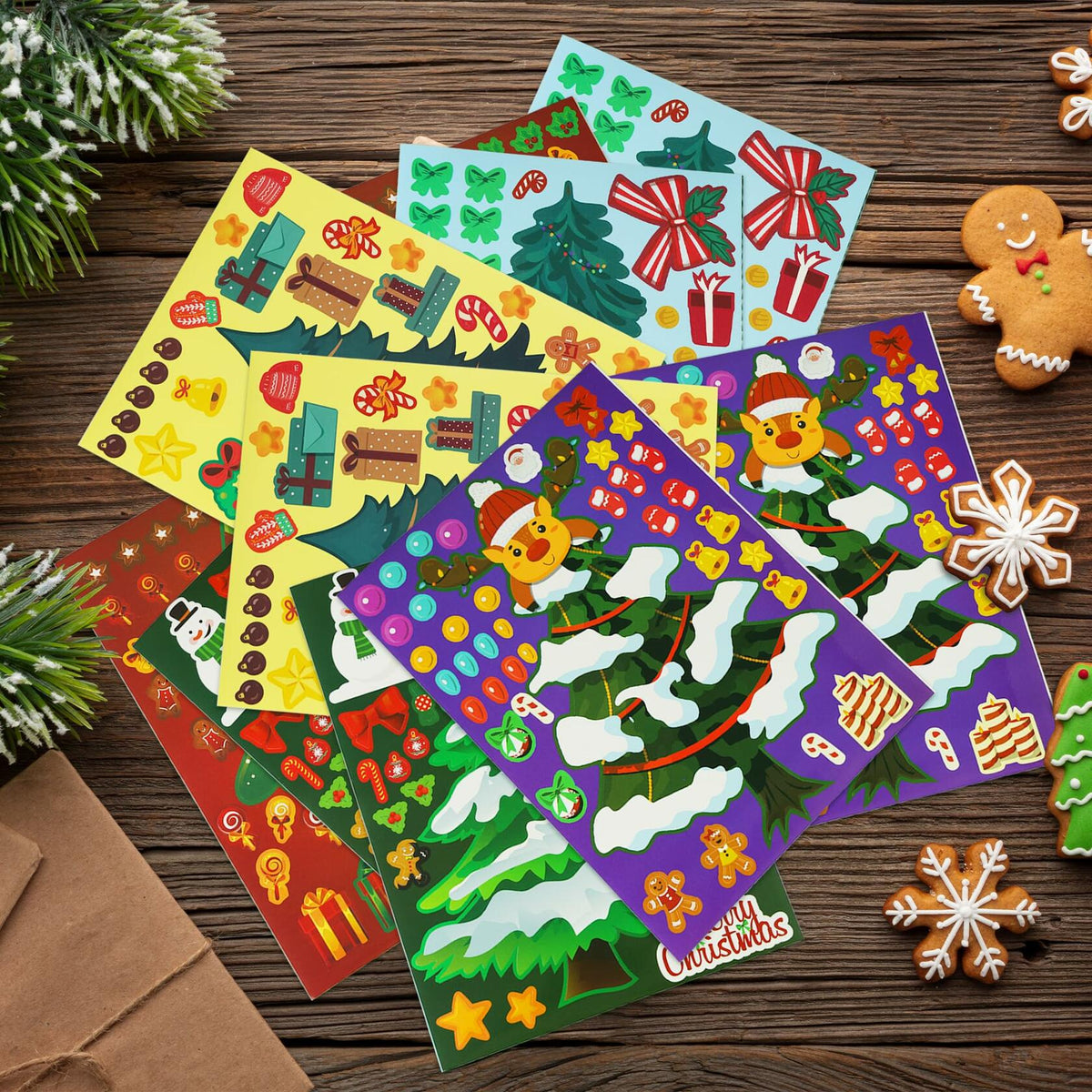 40 Sheets Christmas Tree Stickers DIY Crafts Party Present Supply