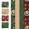 Aobkiat Christmas Wrapping Tissue Paper 24 Sheets 20x15in Red Green
