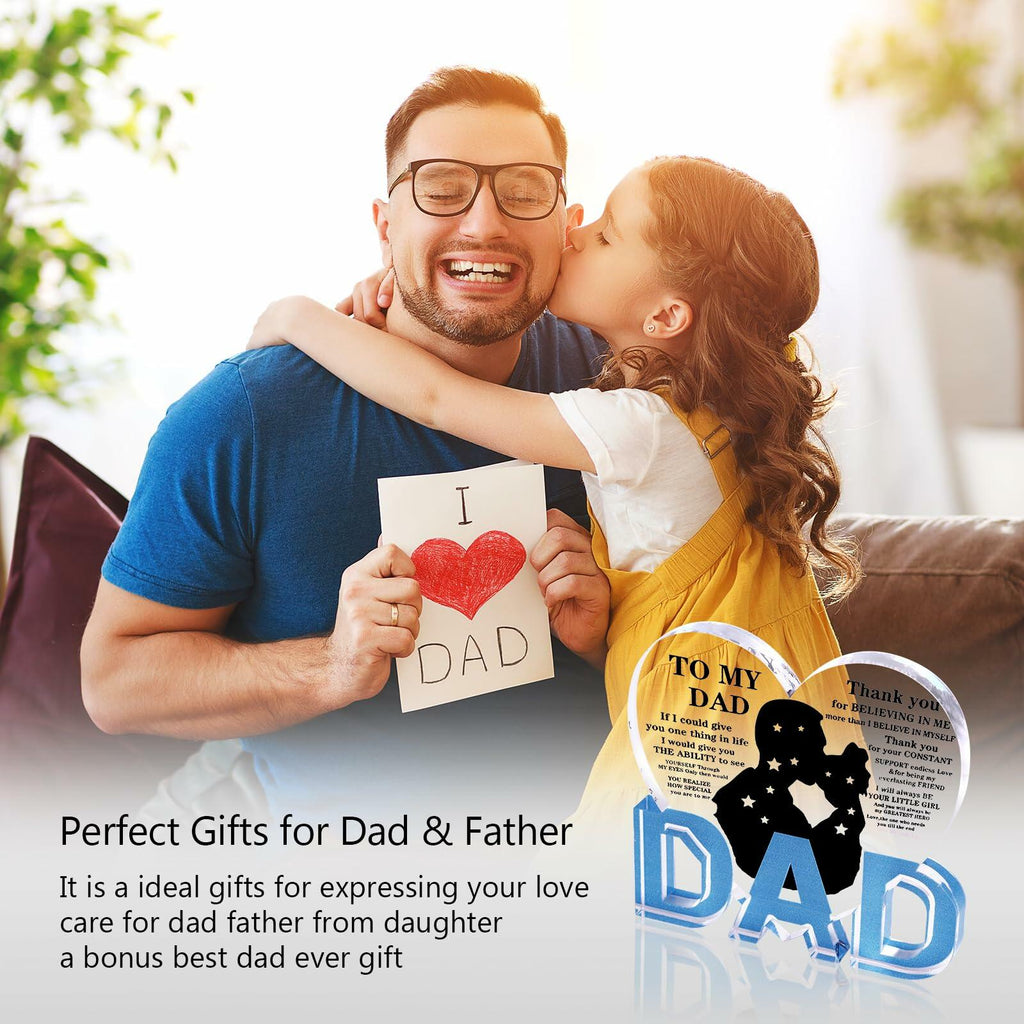 Fathers Day Gifts for Dad Plaque from Daughter - Ideal Birthday Christmas
