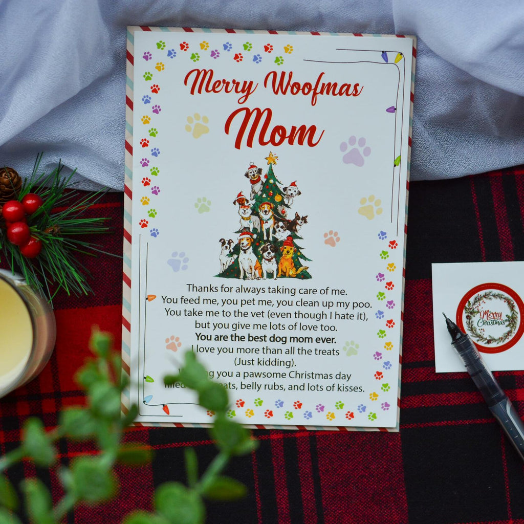 BlinkWishes Christmas Card for Dog Mom with Envelope & Seal | Xmas from Pets