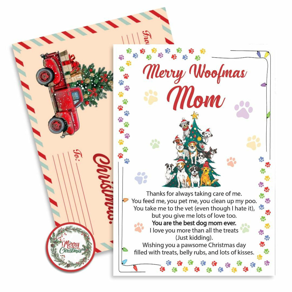 BlinkWishes Christmas Card for Dog Mom with Envelope & Seal | Xmas from Pets