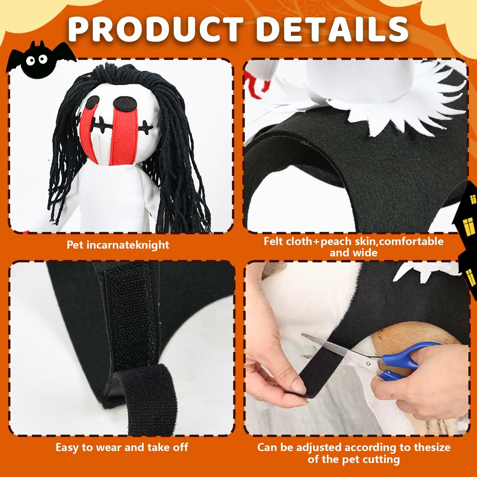 stepsin Dog Halloween Ghost Riding Saddle Costume Female Ghost Size S-M