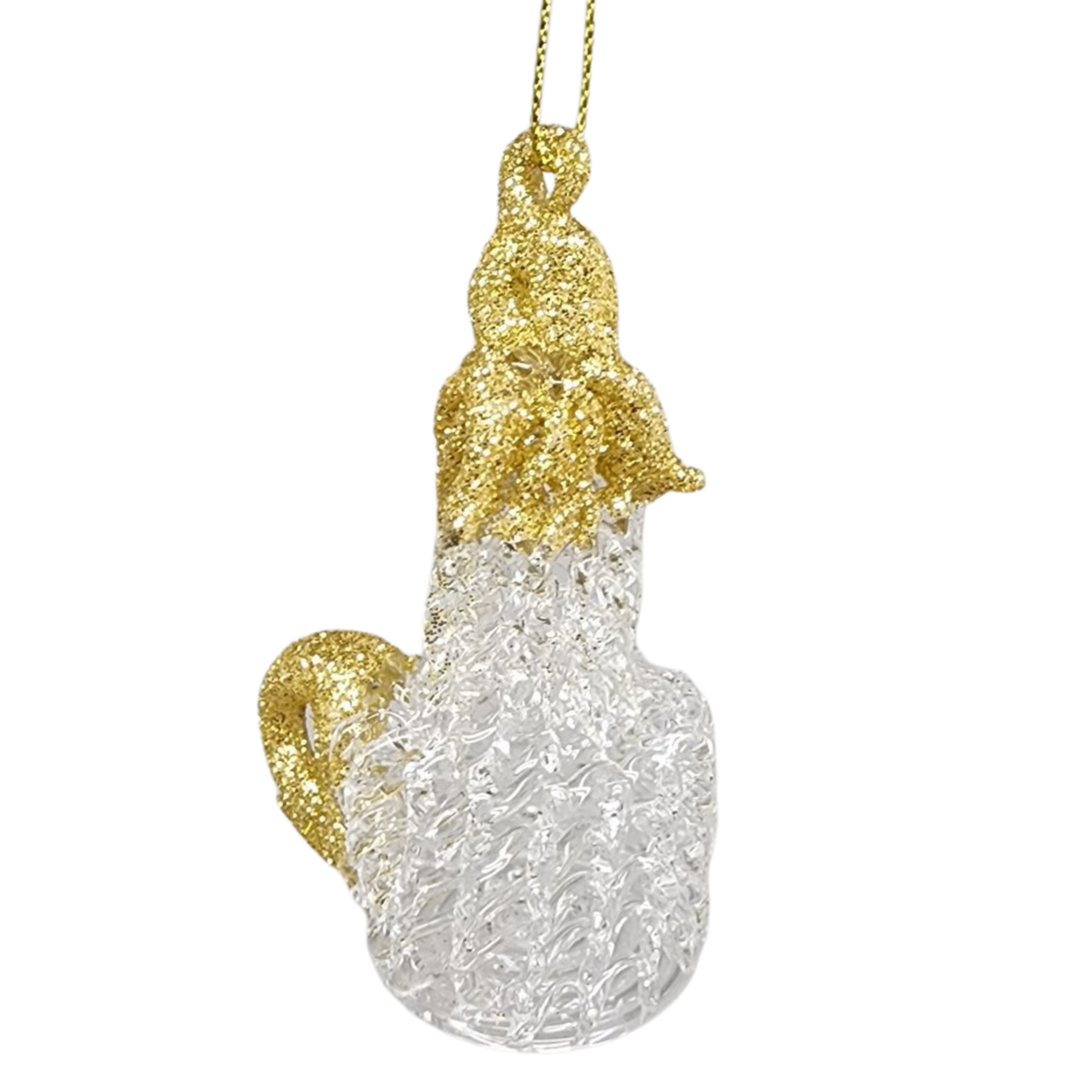 Spunglass Ornament - Gold Candlestick