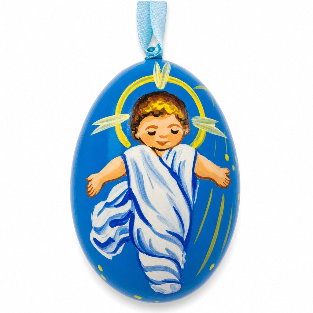 Jesus The Newborn King Wooden Christmas Ornament 3 Inches