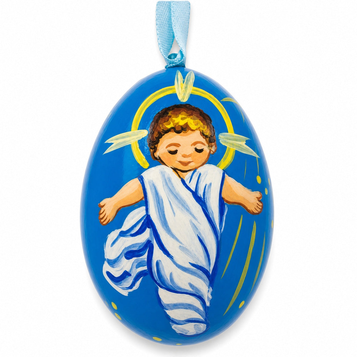 Jesus The Newborn King Wooden Christmas Ornament 3 Inches