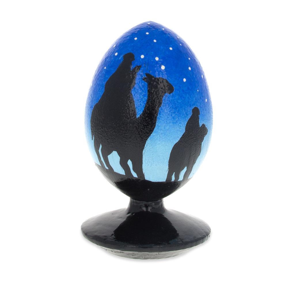 Wise Men Walking Under Star of Bethlehem Nativity Wooden Christmas Ornament