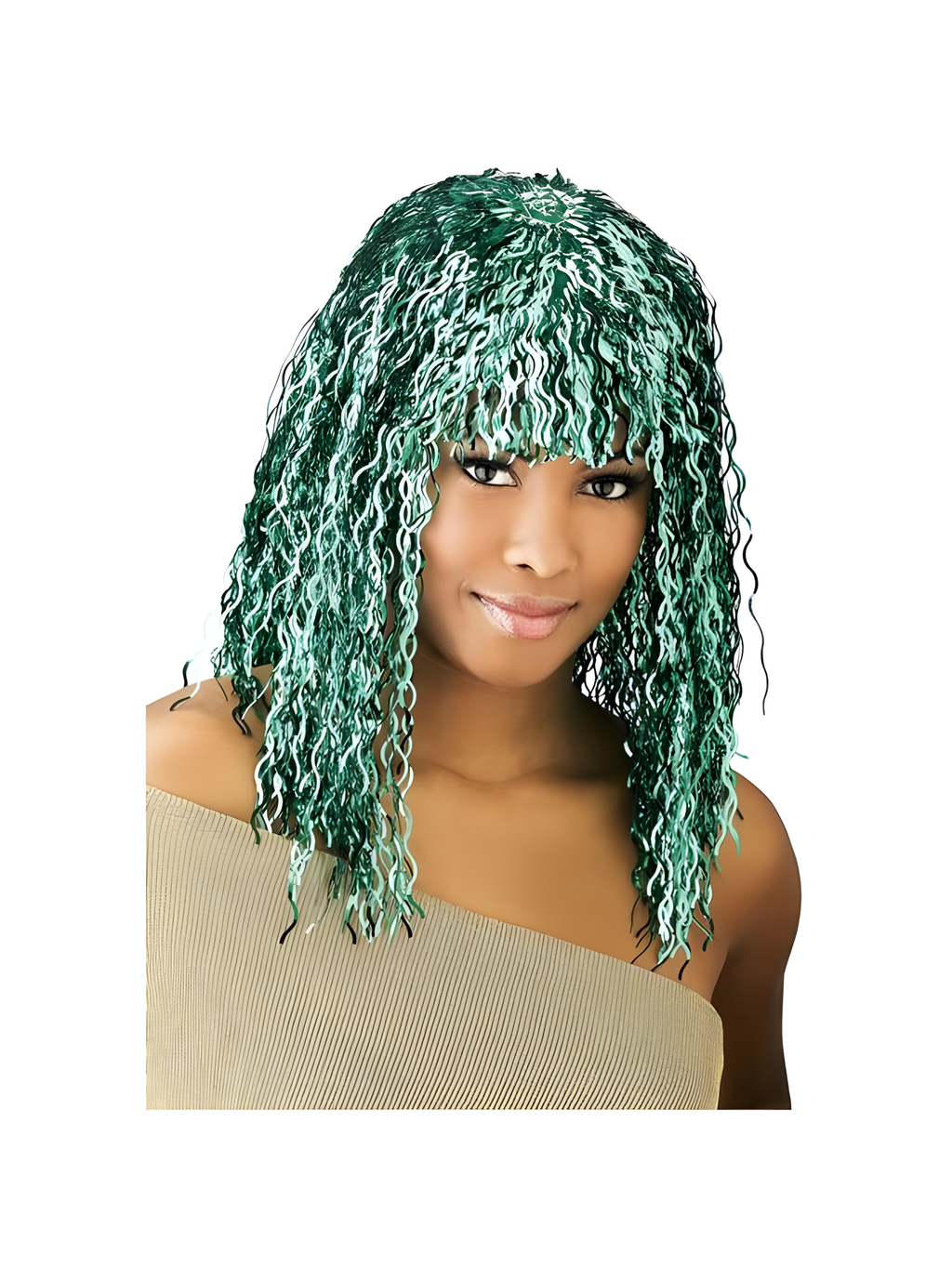 Green Tinsel Wig