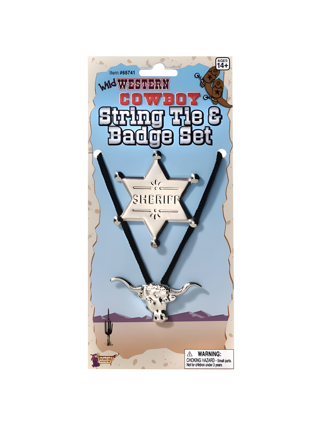 Cowboy String Tie & Badge Set