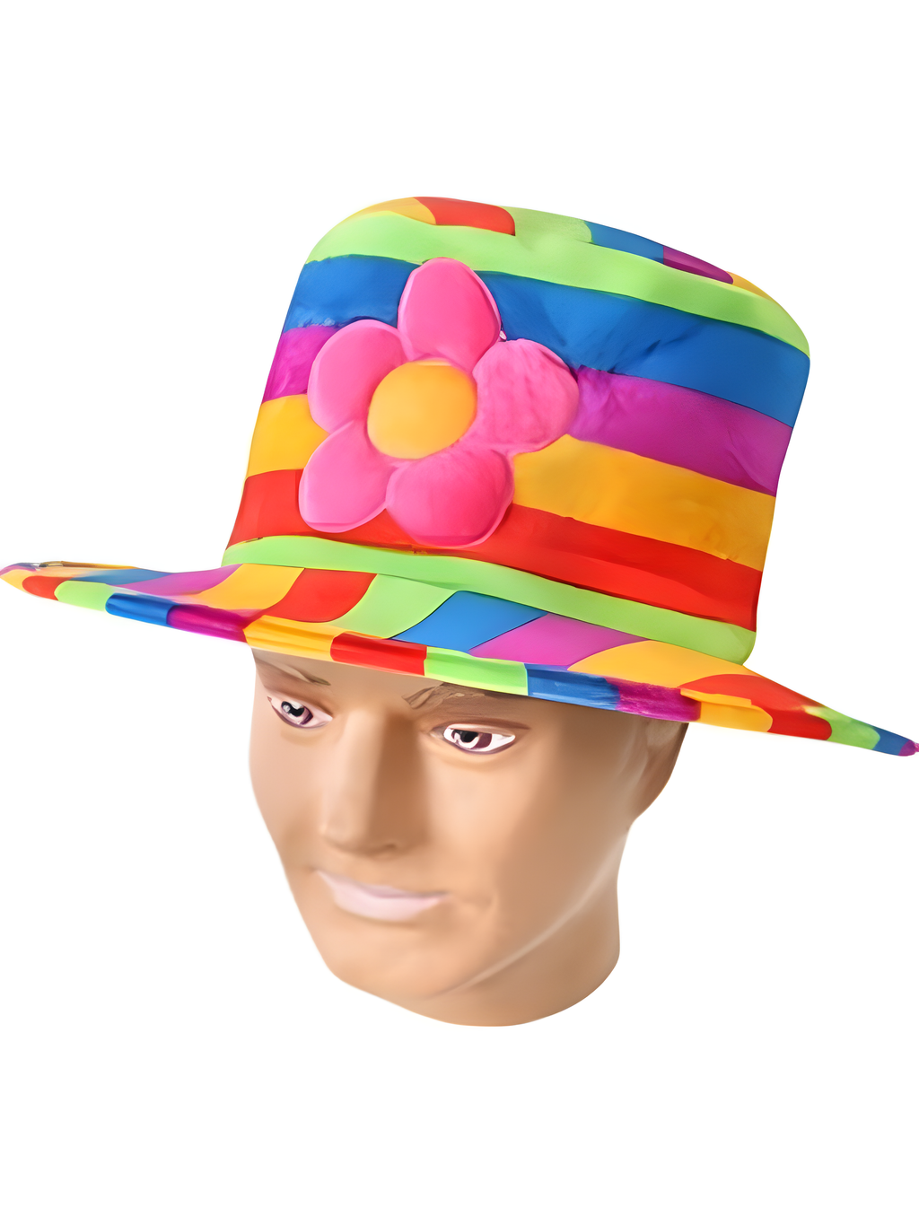 Adult Rainbow Pride Hat With Flower