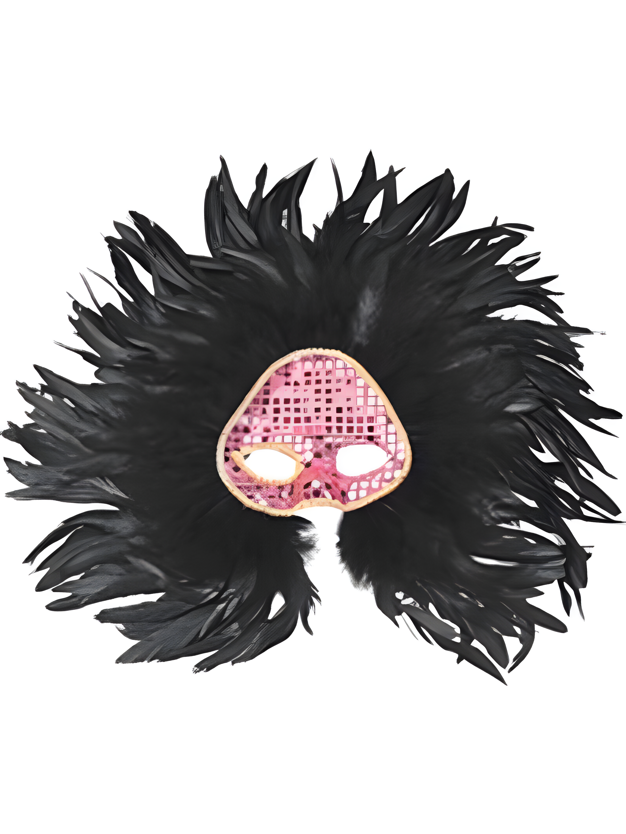 Adult Black Wicked Feather Eye Mask