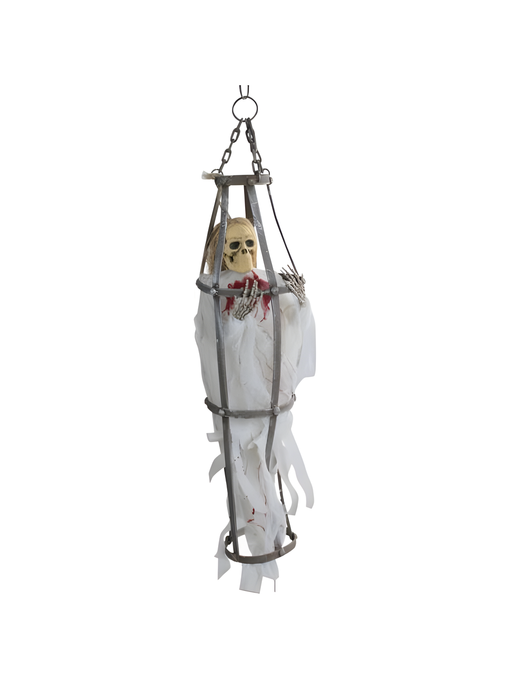 Caged White Ghoul Halloween Prop