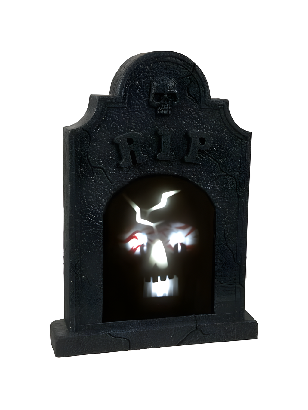 Sound Activated Illuminated Skull Tombstone