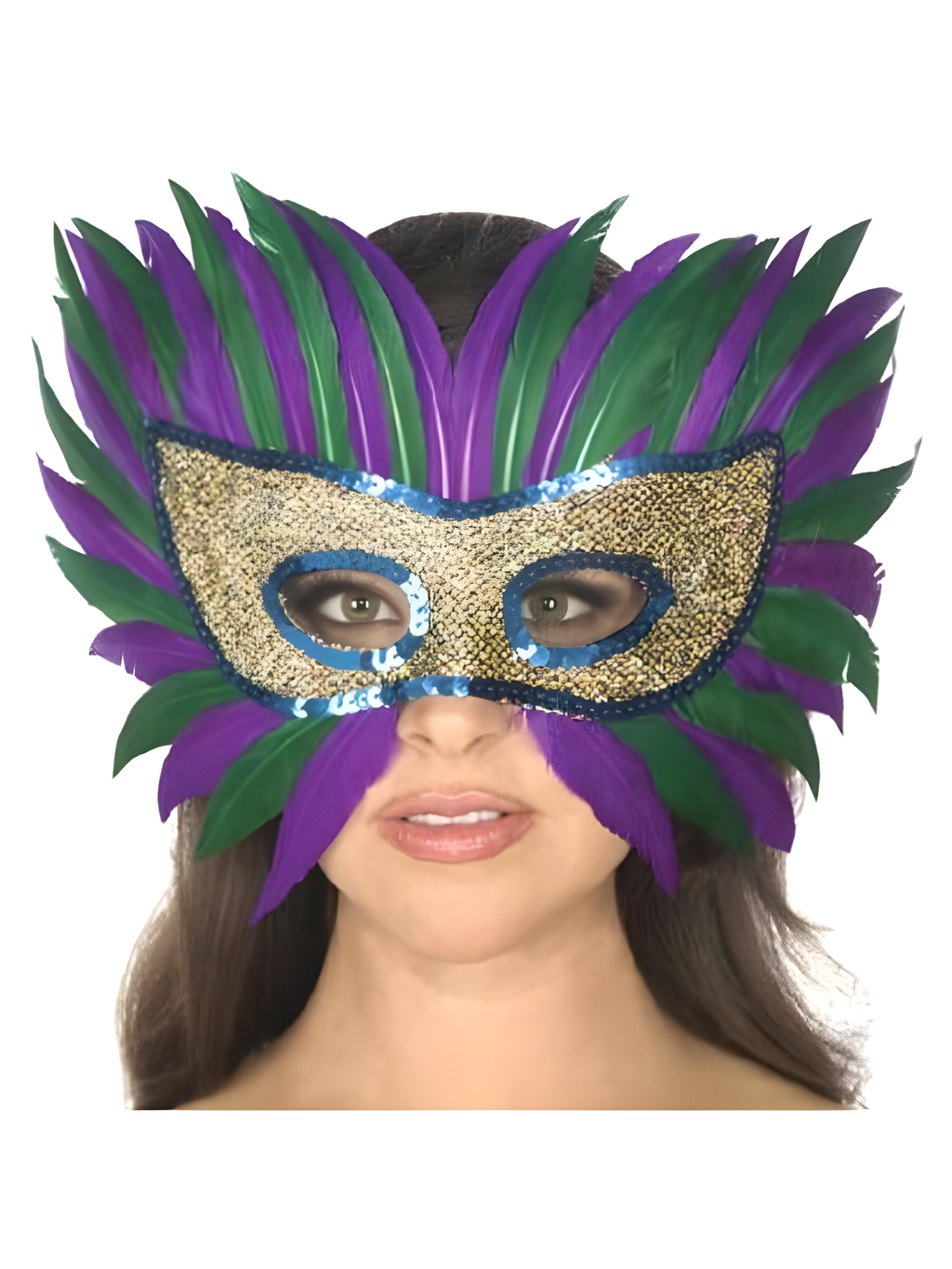 Adult Mardi Gras Feather Eye Mask