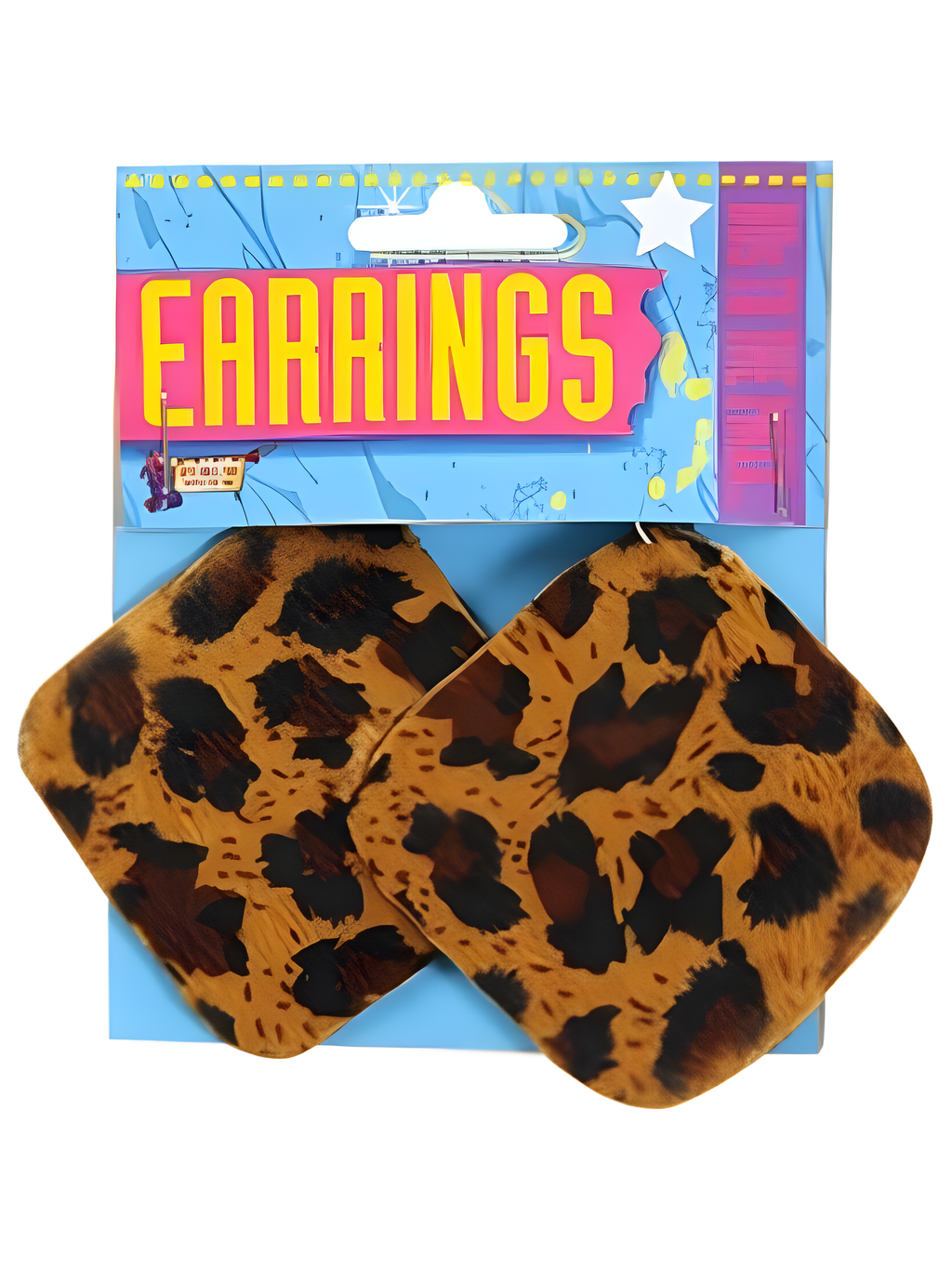 Adult 80's Style Leopard Print Earrings