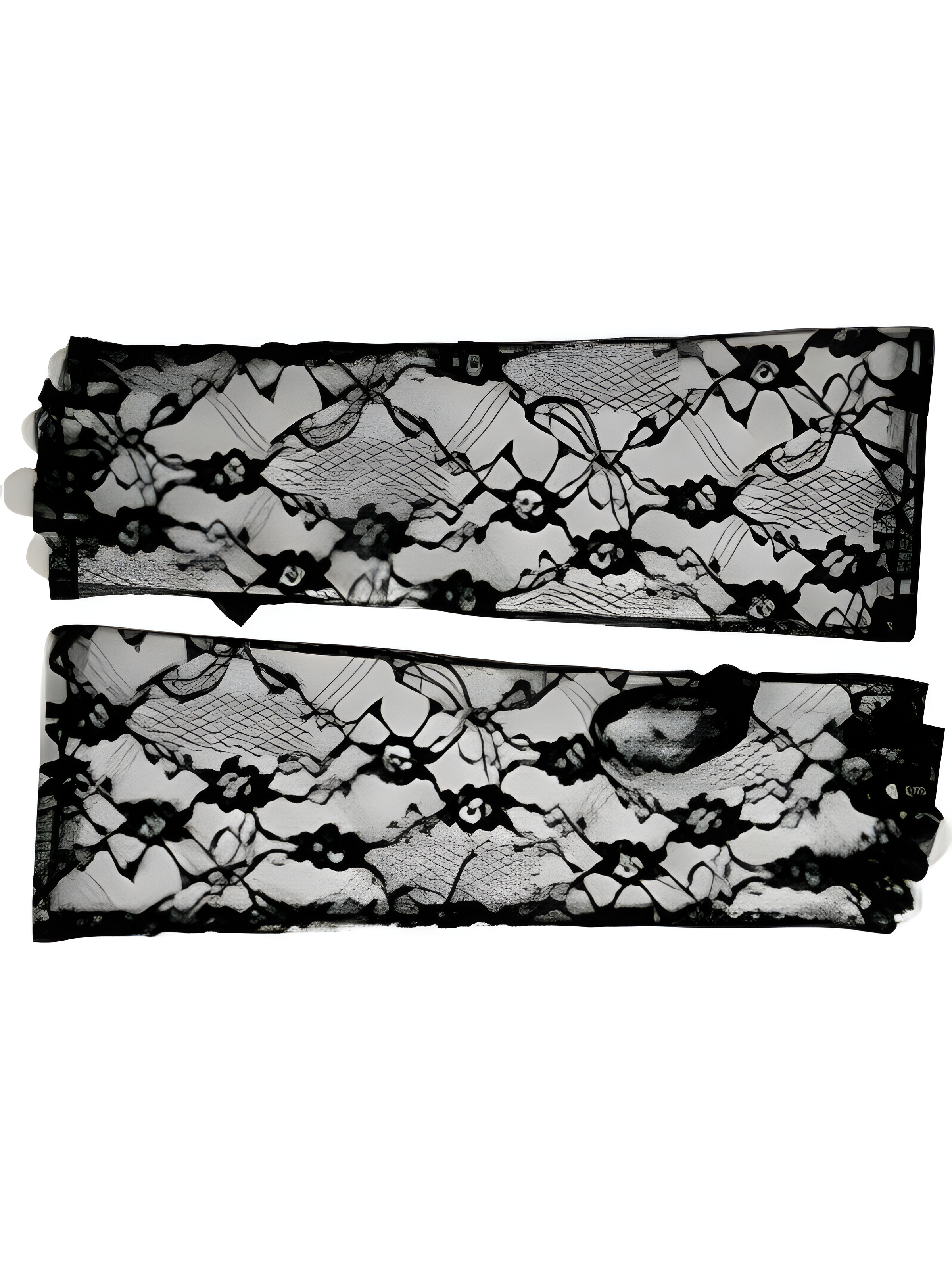 Adult Elbow Length Fingerless Black Lace Gloves