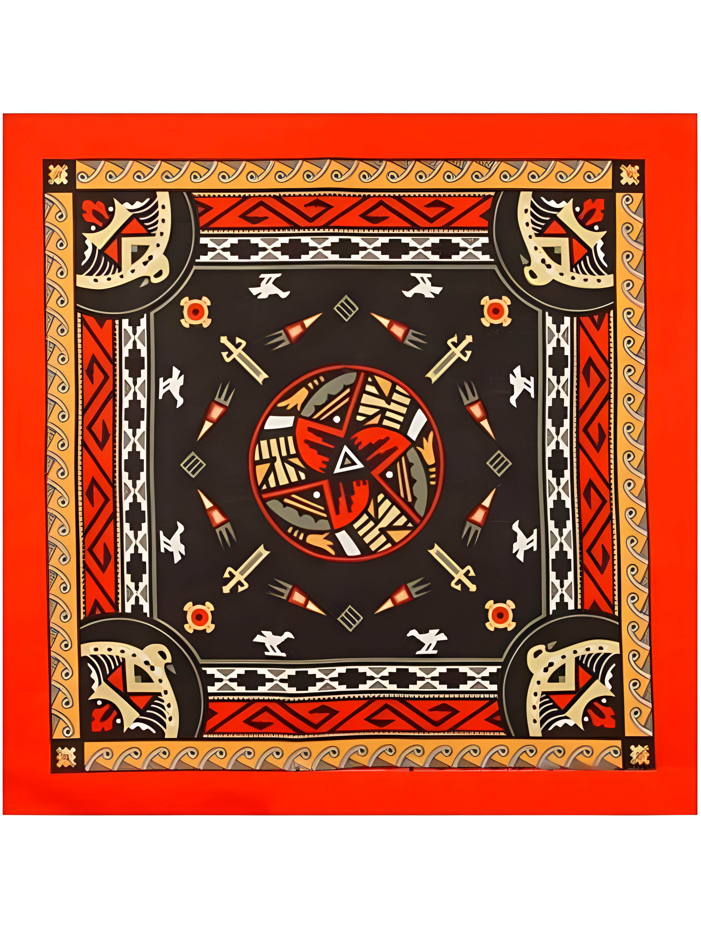 Aztec Bandanas Red W/ Dark Center