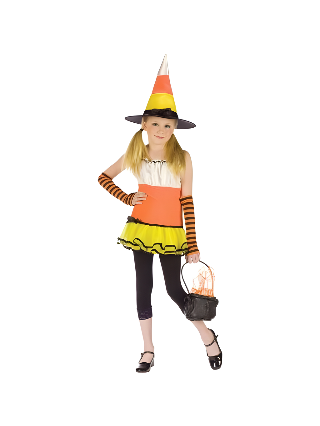 Preteen Candy Corn Witch Child Large Costume