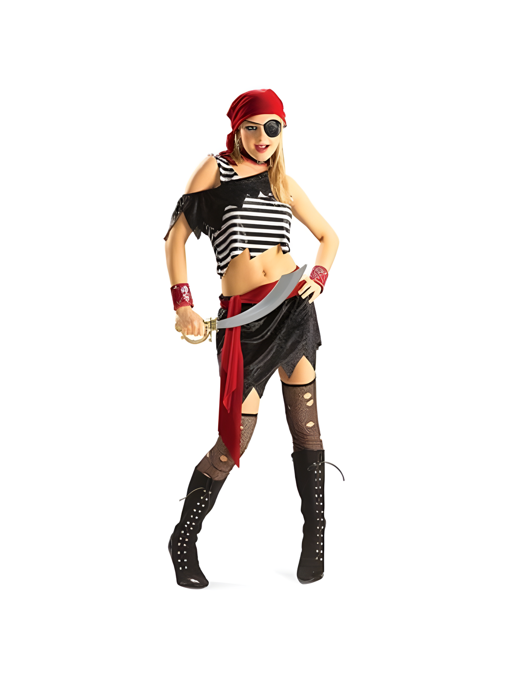 Women's Sexy Ragged Pirate Halloween Costume (Junior Sizes)