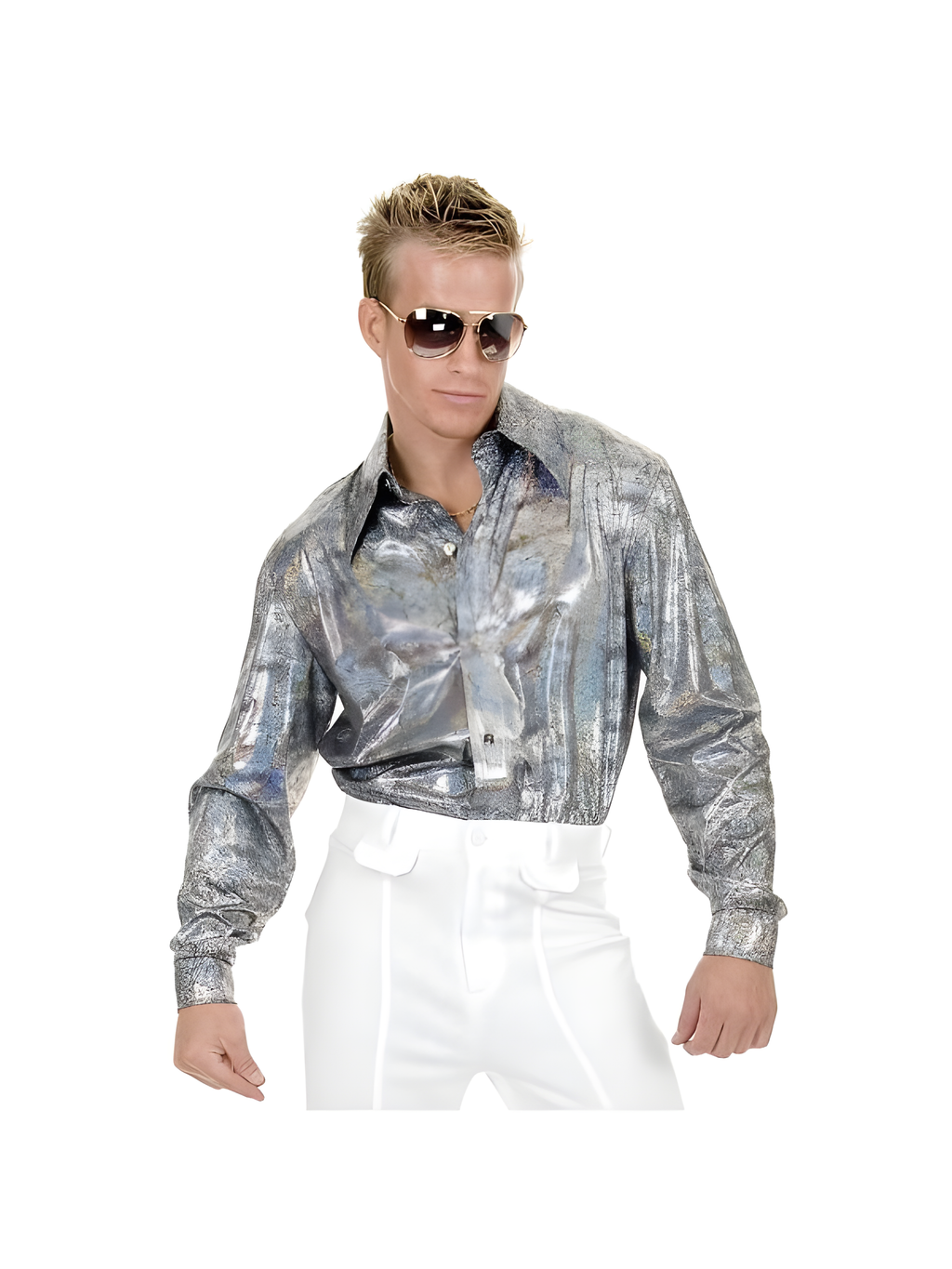 Adult Silver Disco Shirt