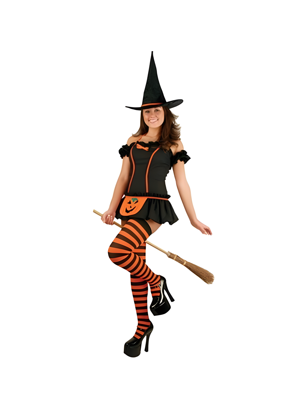 Women's Pumpkin Witch Halloween Costume (Junior Sizes)