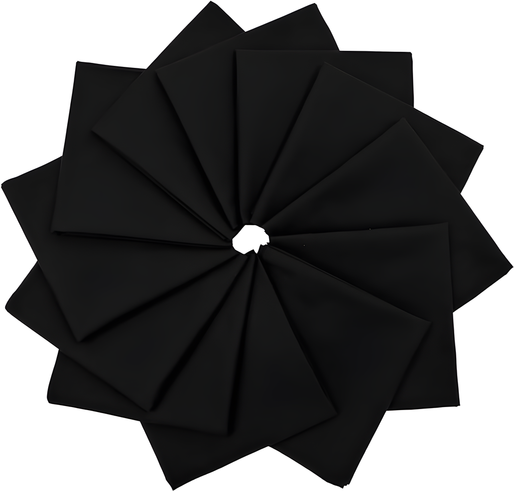 Solid Black Cotton Bandannas for Men and Women