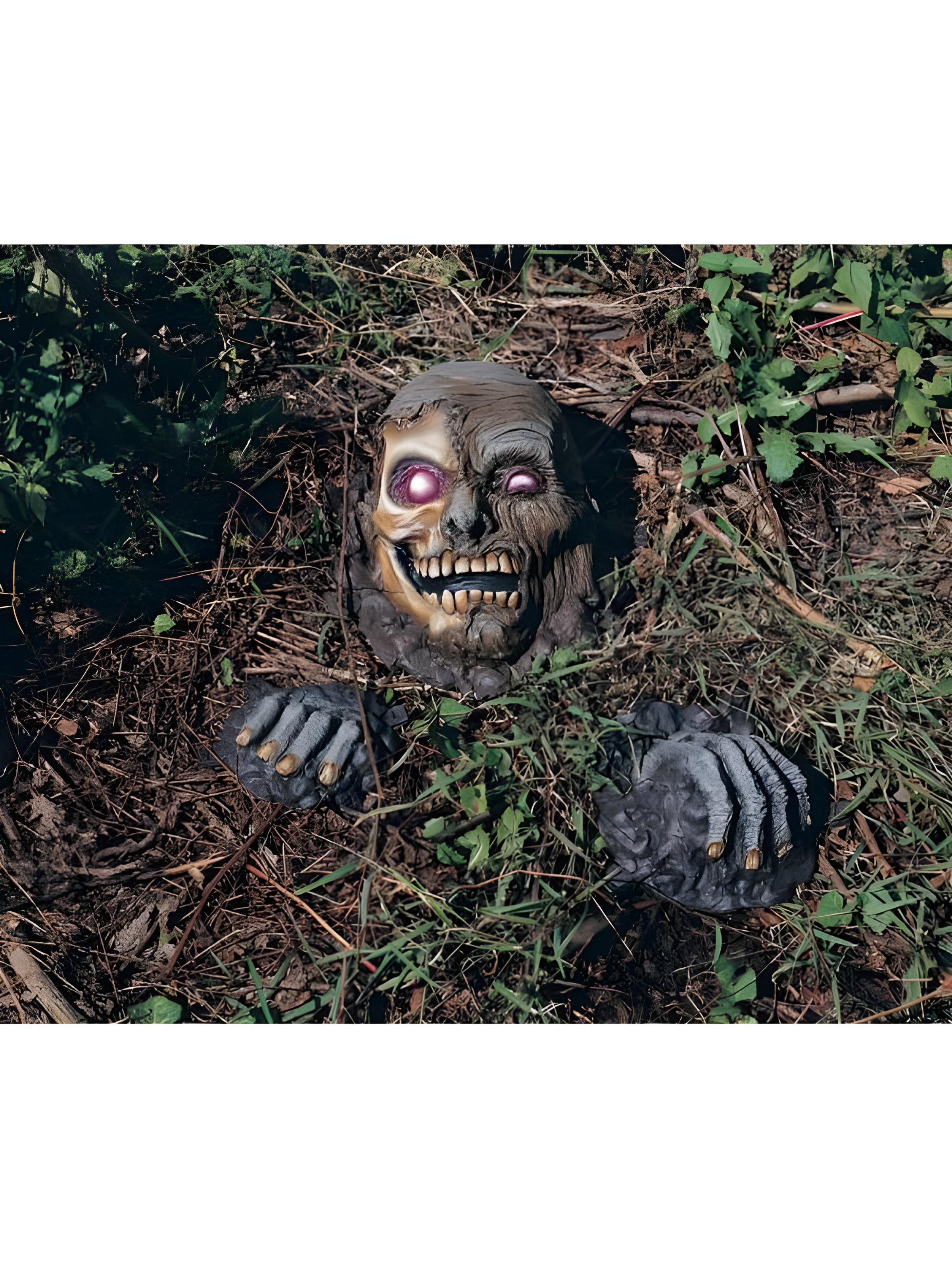 Partially Buried Skeleton Graveyard Prop