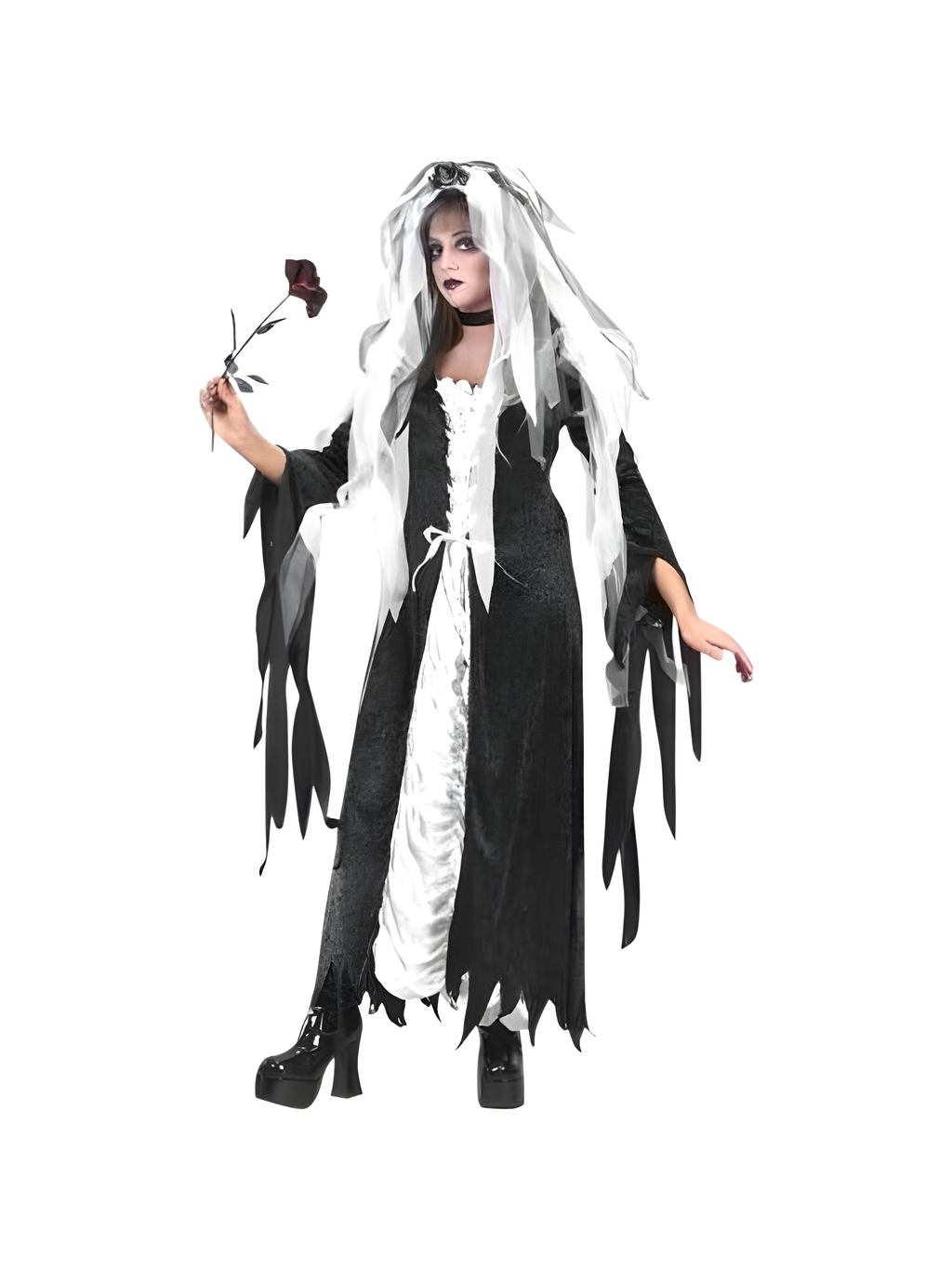 Women's Coffin Bride Halloween Costume (Junior Sizes)