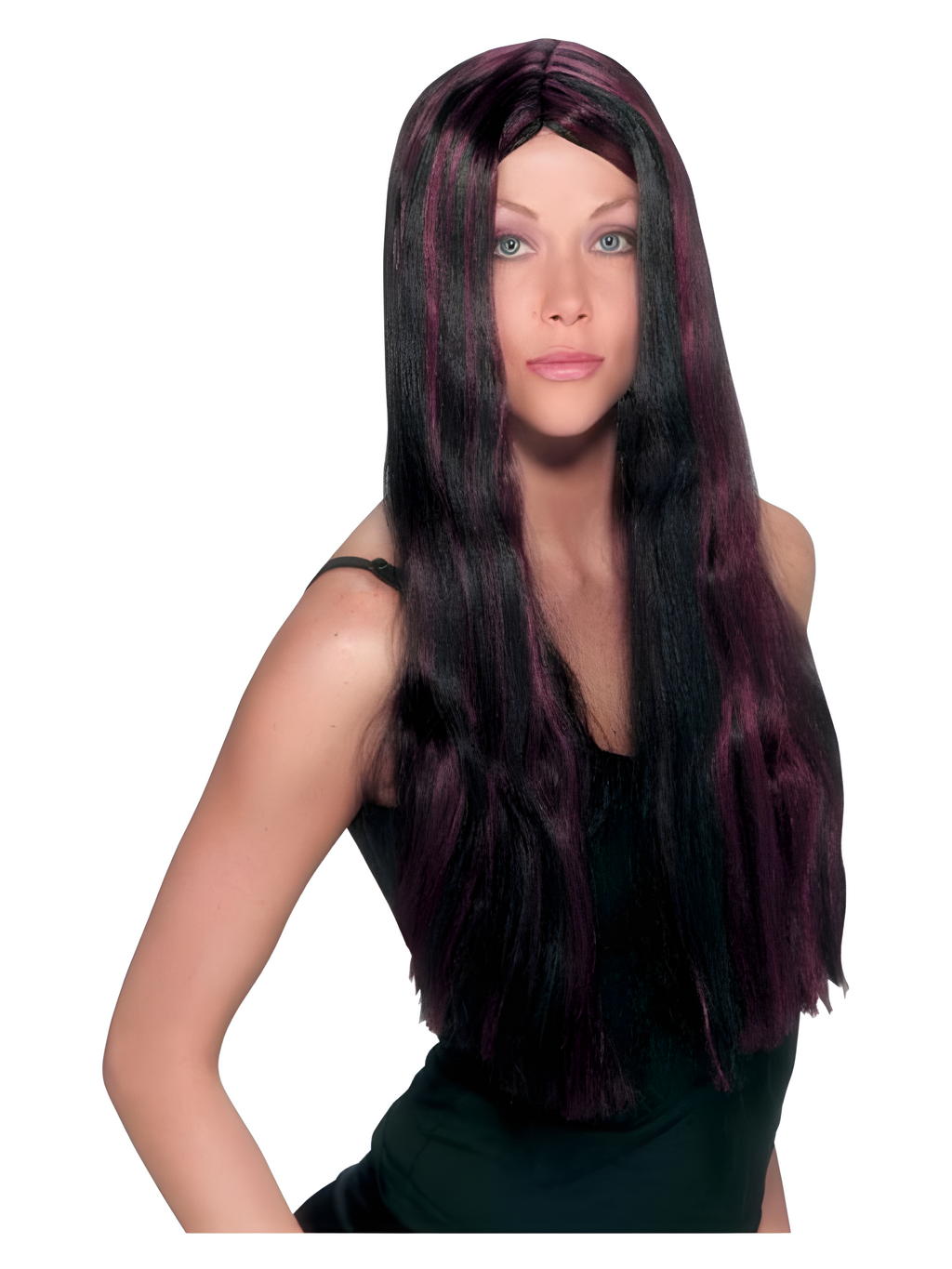 Burgundy & Black Witch Wig