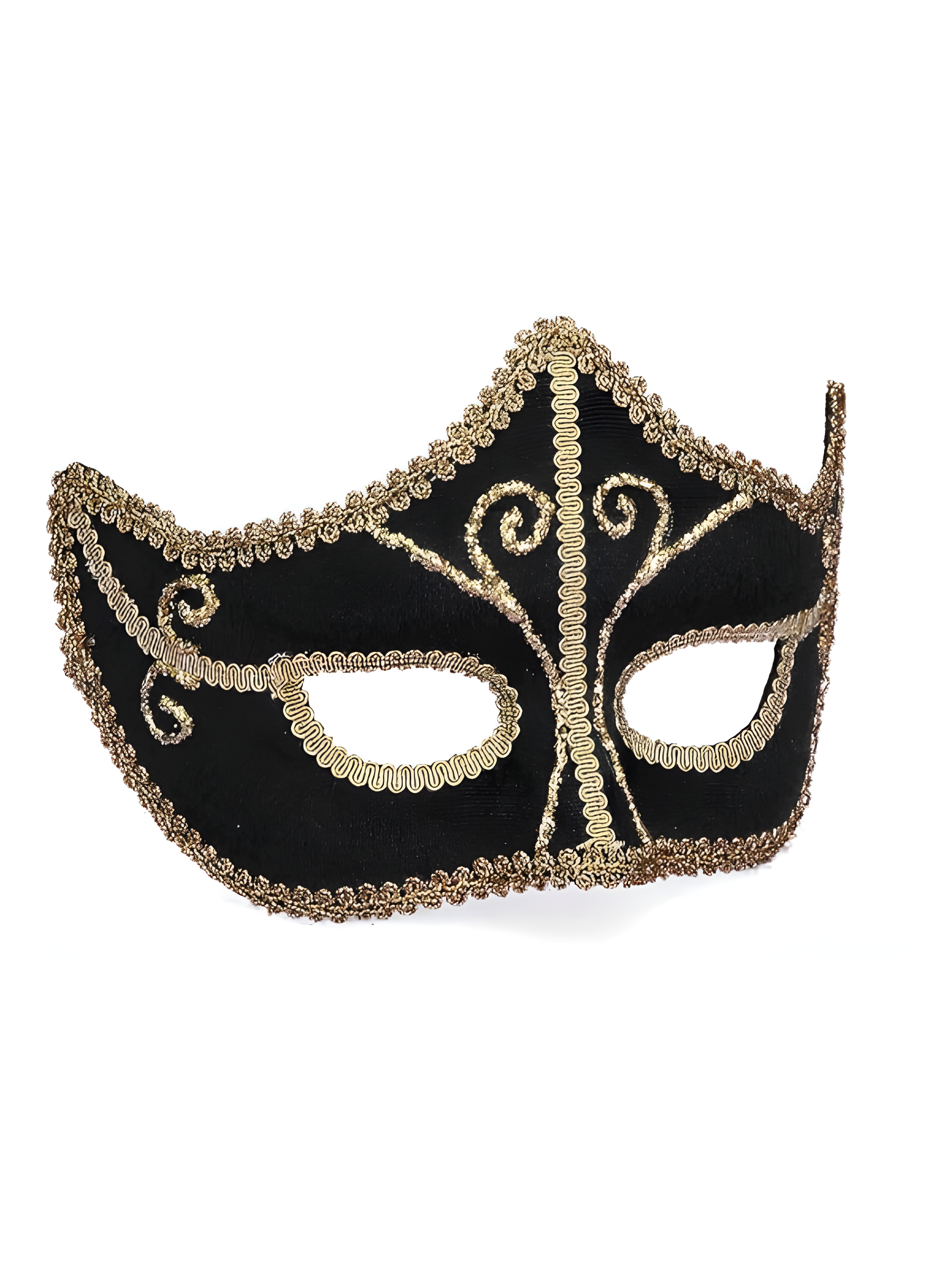 Forum Novelties Venetian Black & Gold Velvet Mardi Gras Mask