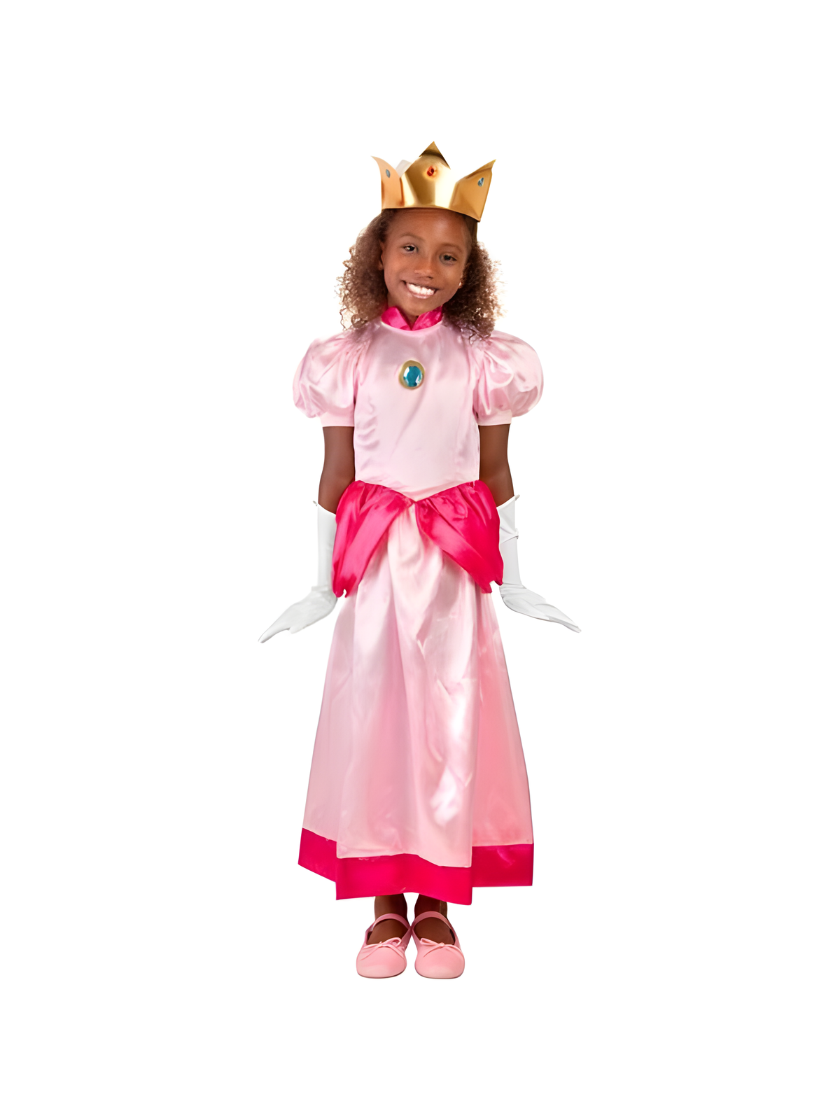 Retro Plumber-Inspired Princess Child Costume, Halloween