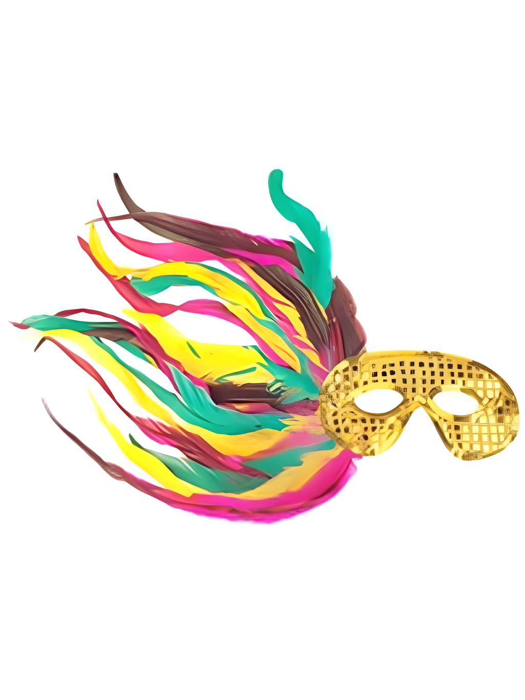 Adult Gold Sequin Side Feather Eye Mask