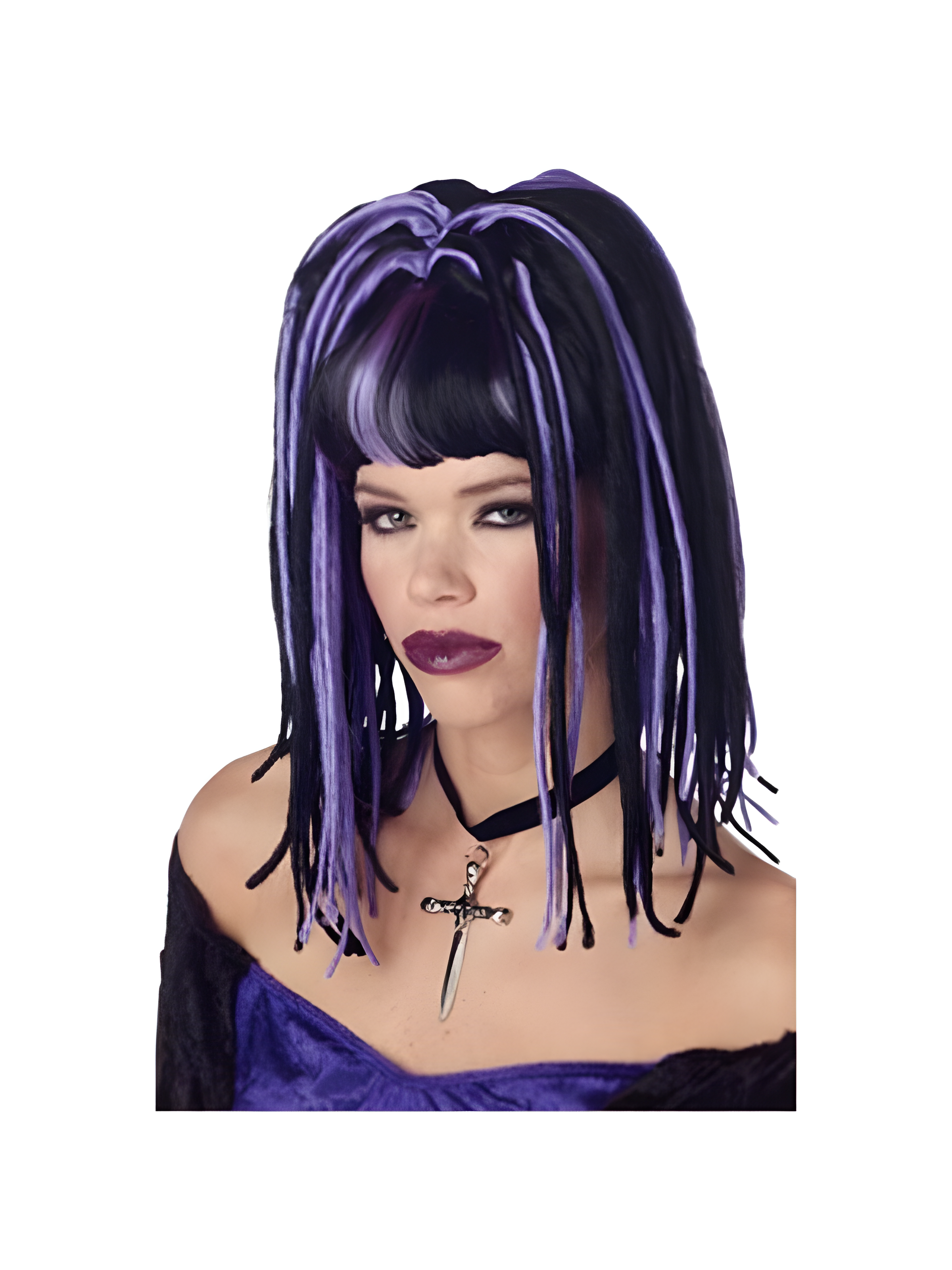 Black & Purple Demonika Wig